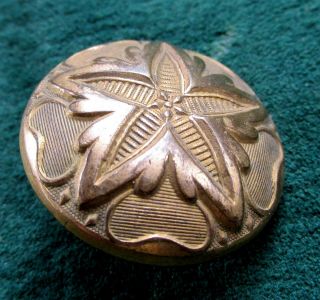 Gilt Face 18th Century Wood Back Button Floral Star Design