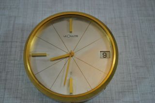 Vintage Lecoultre 8 - Day Movement Brass Desk Clock