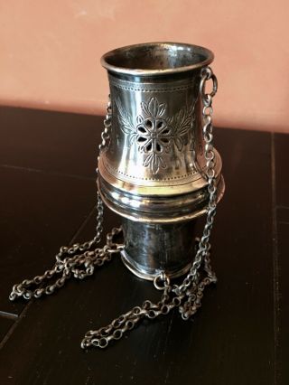 Antique Silver Hookah Cup Top Eastern Persian Indian Ottoman Turkish