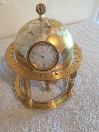 Angelus 240 Non - Alarm Clock With 8 Day Movement,  Weather Station Globe,  1960s