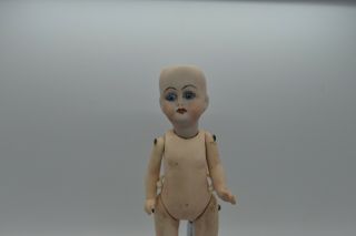 Antique Germany Porcelain Bisque Doll With Glass Eye Impish Character Limbach