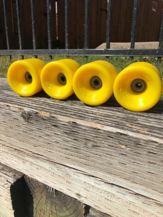 Sims Snake Conical Skateboard Wheels From Vintage 1979 Molds Yellow