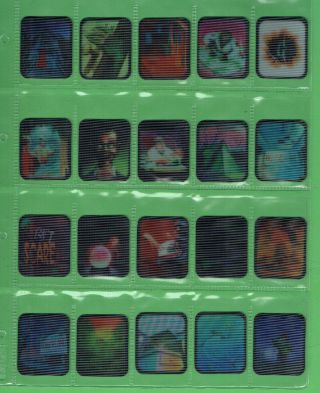 Ee.  1997 Set (100) Series 1 & 2 Goosebumps Action Card Hologram Tazos