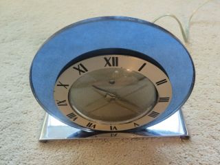 1930 Telechron Electric Clock Cobalt Blue Mirror Art Deco
