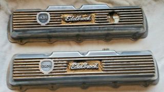 Oldsmobile V8 400 455 Vintage Edelbrock Valve Covers Part Number 4185