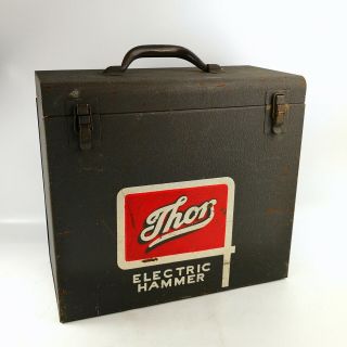 Vintage Thor Electric Hammer Drill Metal Tool Empty Box No Tray 14 " X 7.  5 " X 13 "