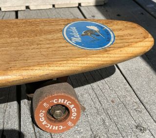 Vintage 29” Wood Makaha Surf Skate Board Chicago Clay Wheels Santa Monica Toy