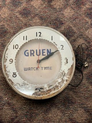 Vintage Gruen Watch Neon Store Clock