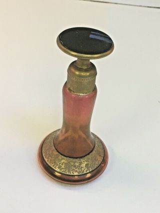 Devilbiss Art Deco Antique 1910 Ruby Gilded Perfume Bottle Glass Applicator Rare