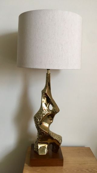 Vintage Laurel Lamp.  Mid Century Modern Maurizio Tempestini Brutalist Brasslamp