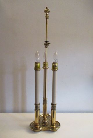 Stiffel Bouillette Brass 3 Arm French Table Lamp Candlestick Vintage