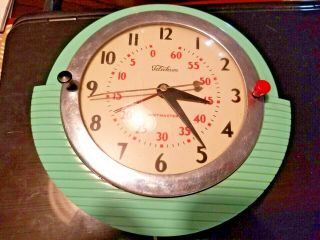 Vintage 1940s Telechron Minitmaster Electric Wall Clock 2h17