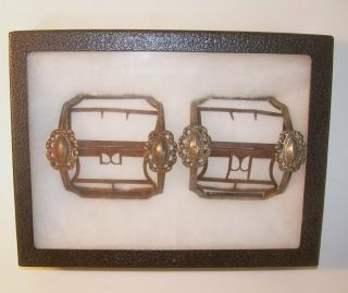Antique Colonial Period Shoe Buckles Brass Bronze 18th Century Fashion