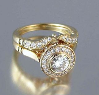 Antique Jewellery Gold Ring White Sapphires Vintage Jewelry Size 9