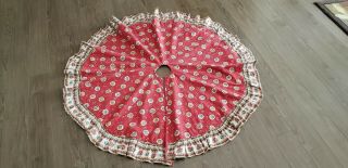 Vintage Hand Made Pierre Deux Christmas Tree Skirt In