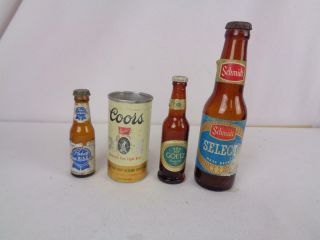 Vintage Beer Bottles - Mini Goetz Pabst Coors Can - Schmidt Near Beer