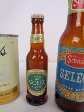 Vintage Beer Bottles - Mini Goetz Pabst Coors Can - Schmidt Near Beer 3