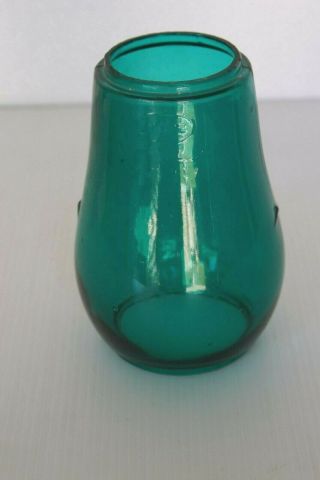 Vintage Teal Green Glass Globe For Dietz No.  2 Kerosene Barn Railroad Lantern