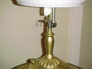 Vintage Coleman Quick - Lite Pressure Table Lamp/Lantern w/Milk Glass Shade 2