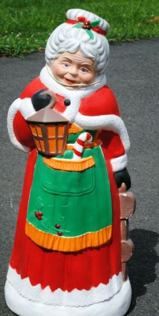 Htf Tpi Mrs Claus 38 " Blow Mold Vintage Lighted Plastic Christmas