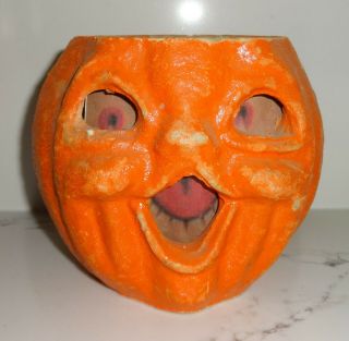 Antique/vintage Paper Mache Halloween Jack - O - Lantern/pumpkin - Double Face