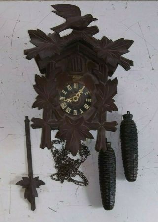 Old Vintage Antique Schatz 8 Day Cuckoo Clock Germany Parts Repair Black Forest
