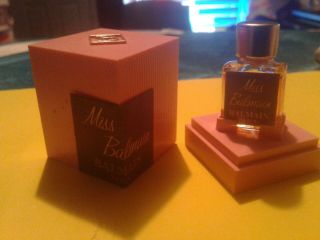 Vintage Perfume Bottle Miss Bailmain In Hard Plastic Box Mini Size Old Stock