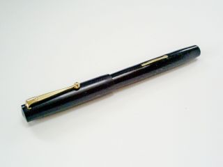 Vintage Mabie Todd Swan Black Gt Self - Filler Fountain Pen/14ct Gold Swan 1 Nib
