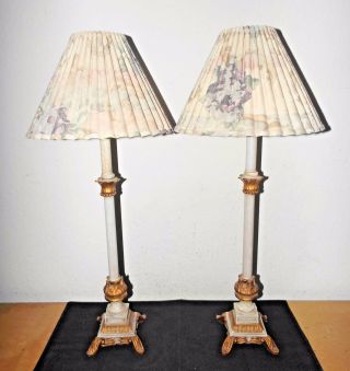Lamps A 31 " H Victorian Themed Ceramic&metal Banquet Table Lamps W/shades