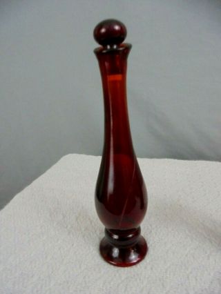 Vintage Avon Ruby Red Glass Perfume Bottle W Stopper,  Cruet - Bud Vase