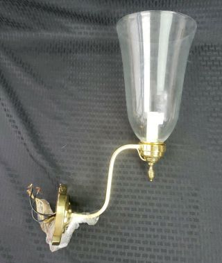 Vintage Virginia Metalcrafters Wired Sconce With Blown Hurricane Globe