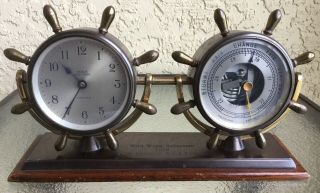 Chelsea Clock & Barometer Desk Set 2 3/4” Dial Corvette Model Ca.  1950’s
