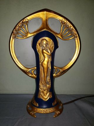 Vintage Art Nouveau Style Lady Lamp