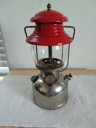 Vintage Coleman Lantern Red Chrome Model 200 Dated 1.  51