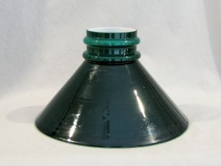 Vintage Emerald Green Cased Glass Student Lamp Shade - 10 " - Rayo Style