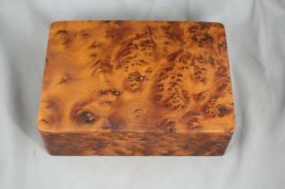7 " X 5 " Vintage Hand Wrought Burl Wood Box