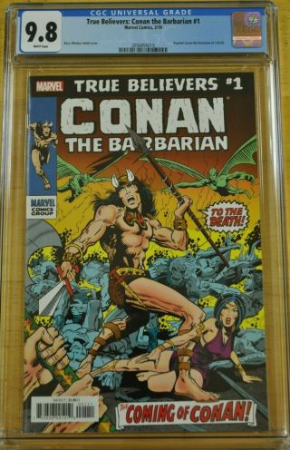 True Believers Conan The Barbarian 1 Cgc 9.  8 Nm/m Reprints Conan 1 1970