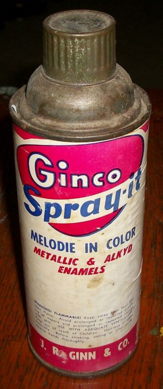 Vintage 50s - 60s Ginco Spray - It Melodie In Color Gold Spray Paint Paper Label