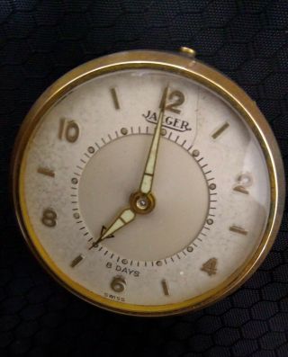 Vintage Jaeger Memovox 8 Day Alarm Clock Swiss Made