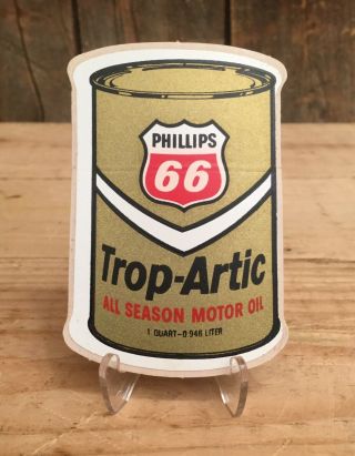 Vintage Phillips 66 Trop - Artic Motor Oil Promotional Advertising Decal Sticker