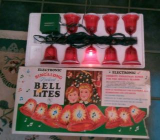 Vtg Electronic Singalong Musical Bell Lites Christmas 9 Bells 8 Songs Ec