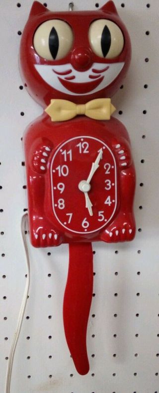 Rare Red Vintage Kit Cat Klock Clock By California Clock Co.  Model D8