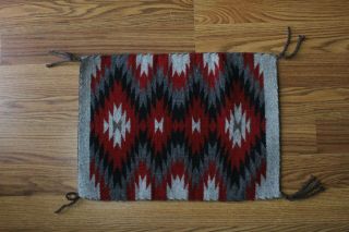Vintage Navajo Native American Woven Wool Saddle Blanket Rug 15 3/4 