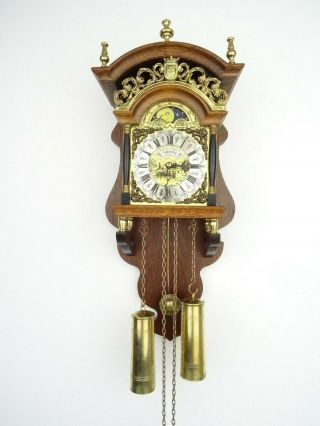 Dutch Sallander Vintage Wall Clock Moonphase 8 Day (friesian Warmink Wuba Era)