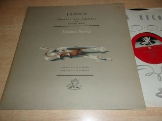 Angel 35280 Uk Js Bach - Sonata / Partita No 1 For Solo Violin Johanna Martzy