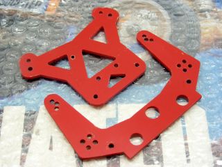 Vintage Hot Trick Racing Red Team Associated Rc10 Front & Rear Shock Towers Set
