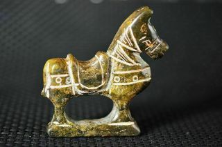 Exquisite Chinese Old Jade Carved Horse Statue Y72