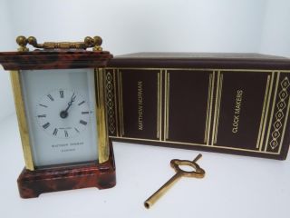Vintage Matthew Norman Miniature 11 Jewel 1760 Carriage Clock