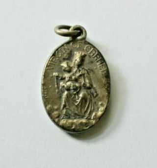 Virgin Of Carmel Medal - Vintage Mary Madonna Jesus Christ Catholic Italy Charm
