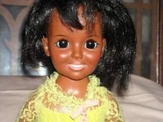Vintage African American Crissy Doll 1968 1969 Black Hair Brown Sleep Eyes 18 